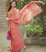 Maroon Mul Cotton Solid Saree