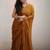 Mustard Mul Cotton Mirrorwork Saree with Handmade Tassels