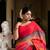 Red Woven Mul Cotton Handloom Saree