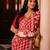 Red Handloom Cotton Saree with Lace Border