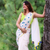 White Mul Cotton Saree with Handmade Tassels