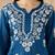 Chickenkari embroidered thread work chanderi cotton straight kurta