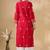 Chickenkari embroidered thread work chanderi cotton straight kurta