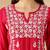 Chickenkari embroidered thread work chanderi cotton straight kurta