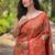 Red  Kanchipuram silk blend Saree 