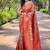 Red  Kanchipuram silk blend Saree 