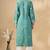 Chickenkari embroidered thread work chanderi cotton straight kurta