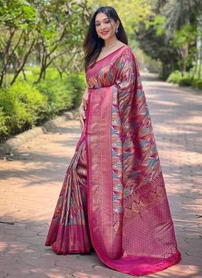 Mulberry Purple  Kanchipuram silk blend Saree  3