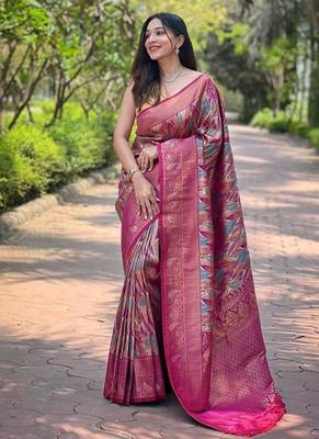 Mulberry Purple  Kanchipuram silk blend Saree  1
