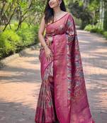 Mulberry Purple  Kanchipuram silk blend Saree 