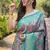 Turquoise  Kanchipuram silk blend Saree 
