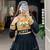 Black Rayon Lehenga Choli with Gota Patti Detail and Colorful Koti