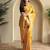 Yellow Banarasi Mashru Satin silk blend Sarees 