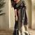Black Banarasi Mashru Satin silk blend Sarees 