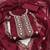 Women's maroon unstitched heavy thread embroidered twill net dress material 