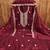 Women's maroon unstitched heavy thread embroidered twill net dress material 