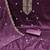 Women's purple unstitched heavy thread embroidered twill net dress material 