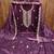 Women's purple unstitched heavy thread embroidered twill net dress material 