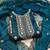 Women's teal blue unstitched heavy thread embroidered twill net dress material 