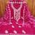 Women's pink unstitched heavy thread embroidered organza dress material 