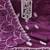 Women's purple unstitched heavy thread embroidered organza dress material 
