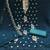 Women's teal blue unstitched heavy thread embroidered georgette dress material 