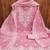Women's baby pink unstitched heavy thread embroidered chanderi cotton dress material 