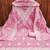Women's baby pink unstitched heavy thread embroidered chanderi cotton dress material 