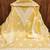 Women's yellow unstitched heavy thread embroidered chanderi cotton dress material 