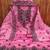 Women's pink unstitched heavy thread embroidered chanderi cotton dress material 