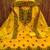Women's yellow unstitched heavy thread embroidered chanderi cotton dress material 