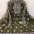 Women's mehandi unstitched heavy thread embroidered organza dress material 