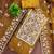 Women's mustard unstitched heavy thread embroidered organza dress material 