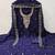 Women's blue unstitched heavy thread embroidered georgette dress material 