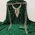 Women's green unstitched heavy thread embroidered georgette dress material 