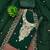 Women's green unstitched heavy thread embroidered georgette dress material 