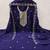 Women's blue unstitched heavy thread embroidered georgette dress material 