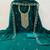 Women's green unstitched heavy thread embroidered georgette dress material 