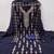 Women's blue unstitched heavy thread embroidered georgette dress material 
