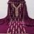 Women's purple unstitched heavy thread embroidered georgette dress material 