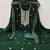 Women's green unstitched heavy thread embroidered georgette dress material 