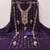 Women's purple unstitched heavy thread embroidered georgette dress material 