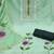 Women's light green unstitched print & heavy handwork pure cotton silk dress material 