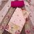 Women's peach unstitched heavy thread embroidered viscose organja dress material 