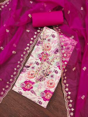 Women's multi print & handwork jam cotton dress material 3