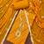 Women's yellow unstitched bandhani print handwork jam cotton dress material 