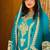 new ombre pattern chinon sky blue straight suit women