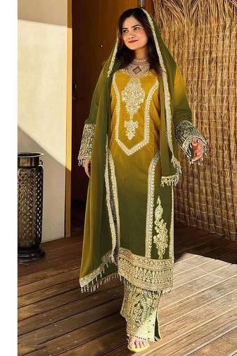 new ombre pattern chinon yellow straight suit women