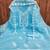 Women's sky blue unstitched heavy thread embroidered organza dress material 