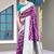 Purple Heavy Satin Banarasi silk blend Saree